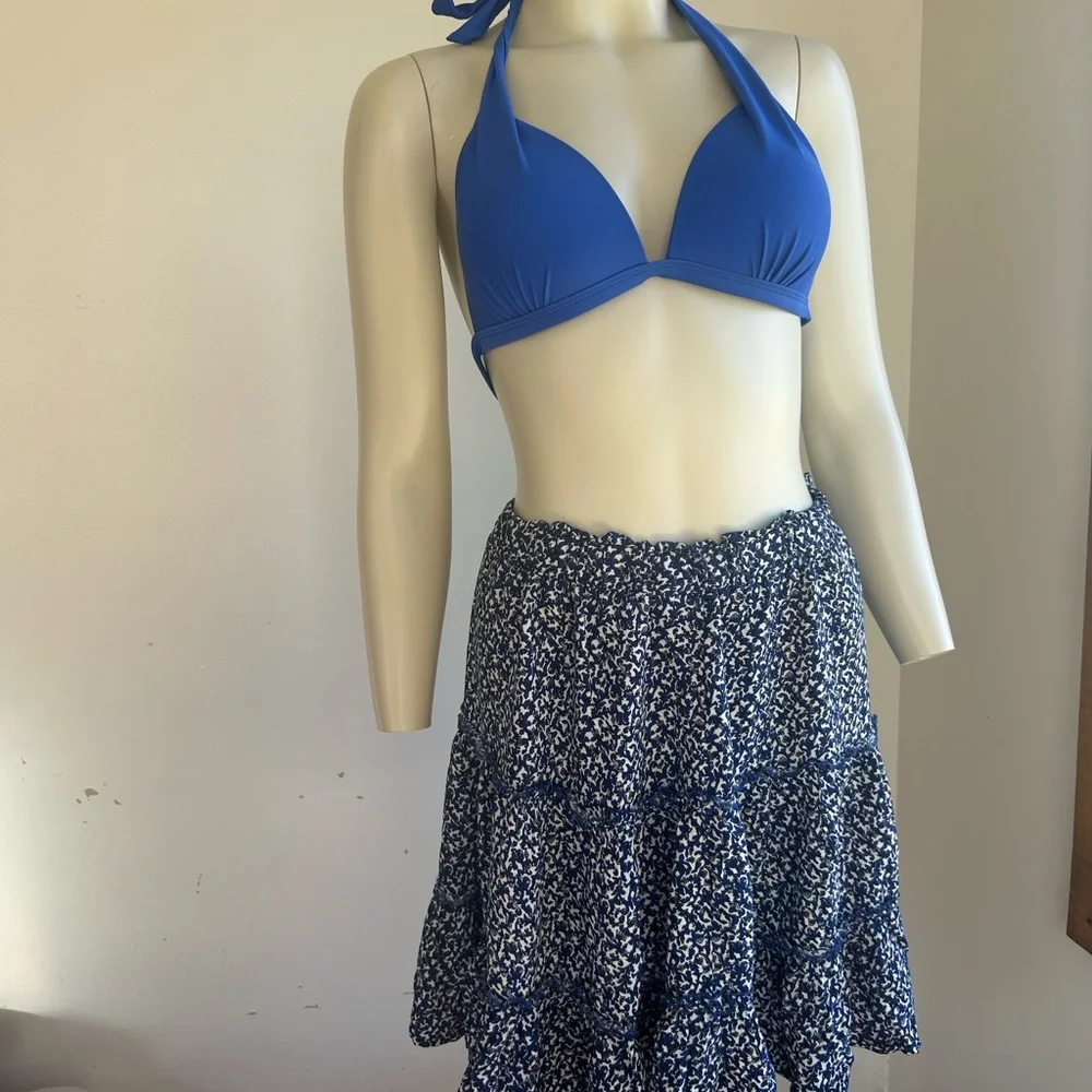 Cynthia Rowley blue skater skirt M